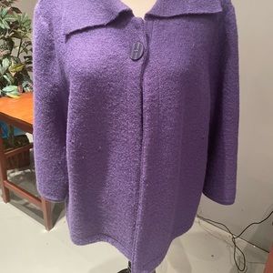 Ladies Christopher and Banks 3/4 sleeve jacket purple